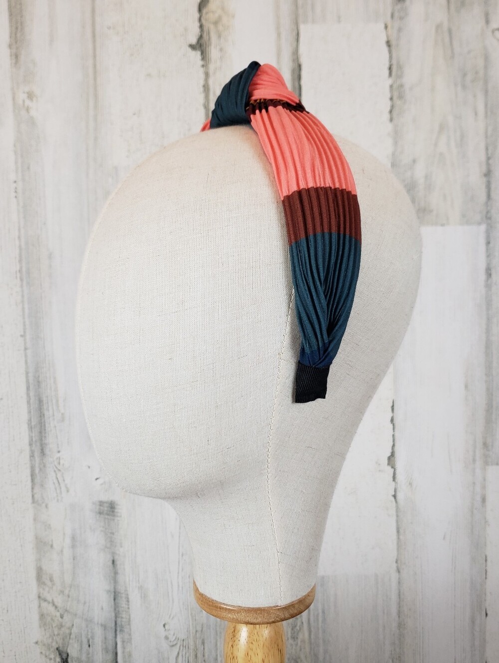 Pleated Colorblock Knot Headband